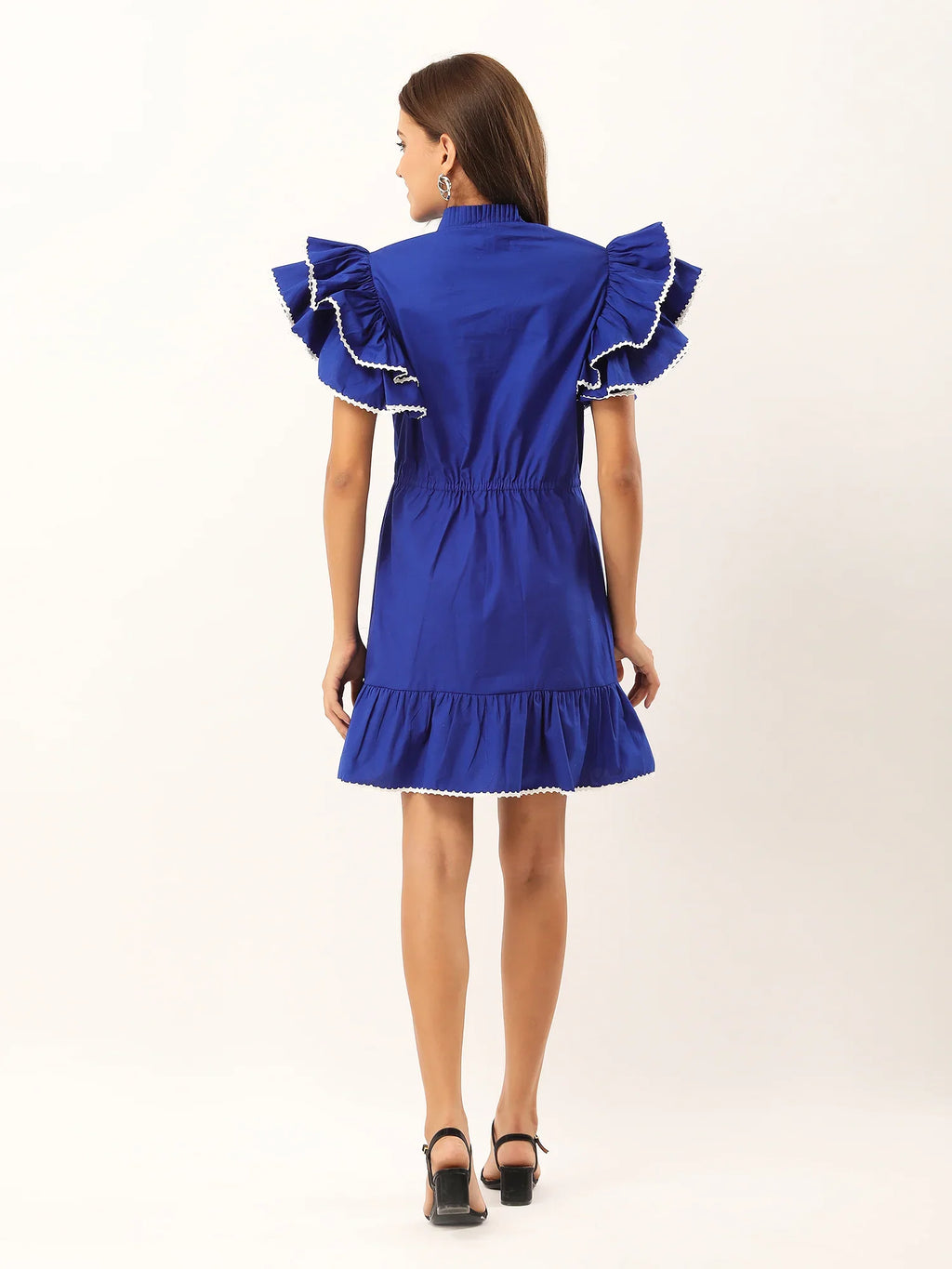 INDIGO RUFFLE DRESS