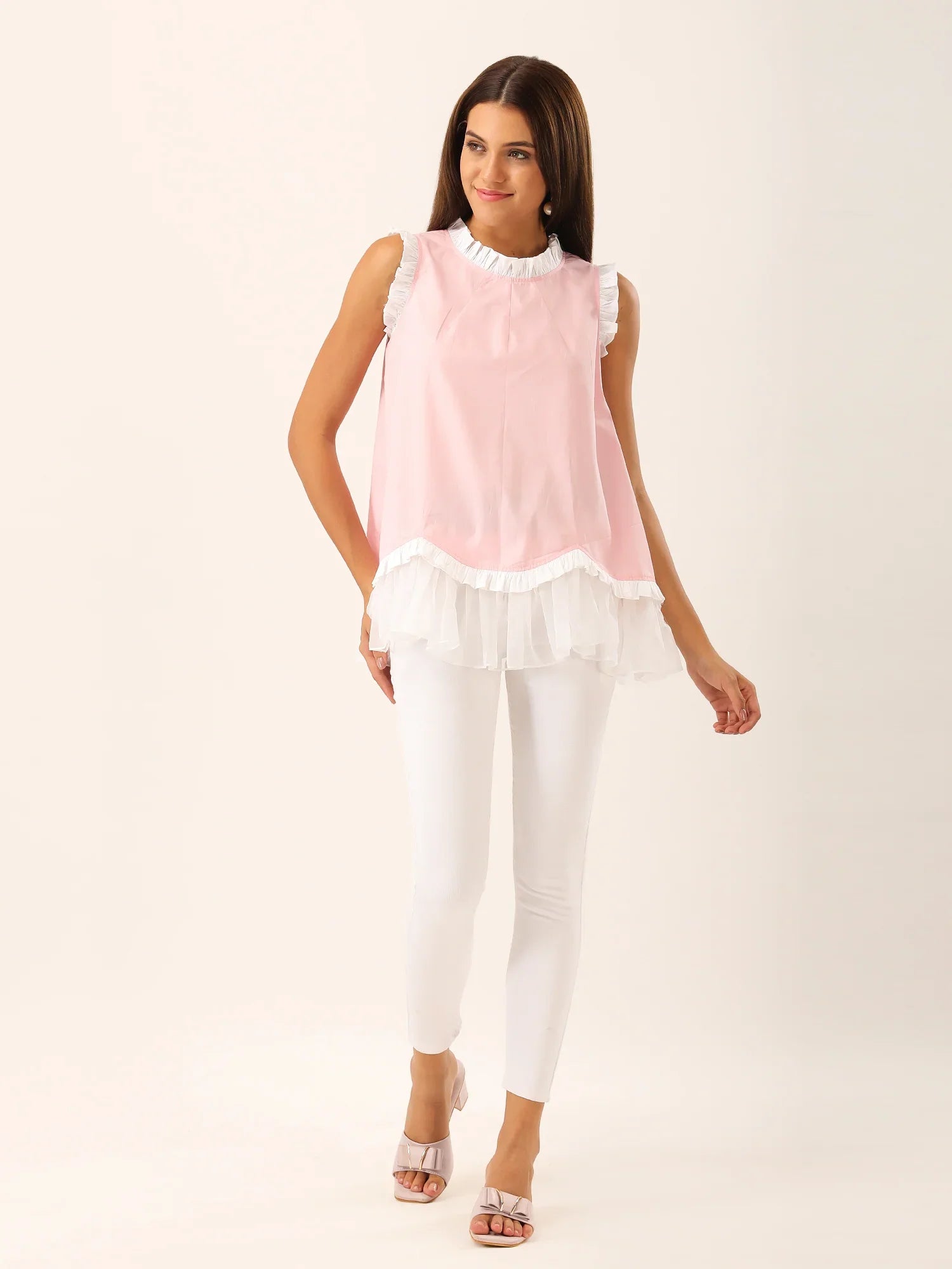 BLUSH FRILL TOP
